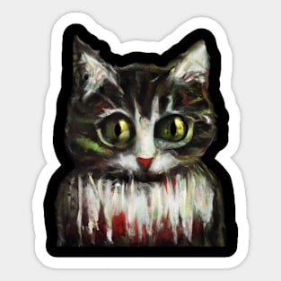 Spooky cat artwork Sticker